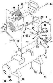 Air-Compressor Parts Diagram and Parts List for WL5003  Campbell Hausfeld Compressor